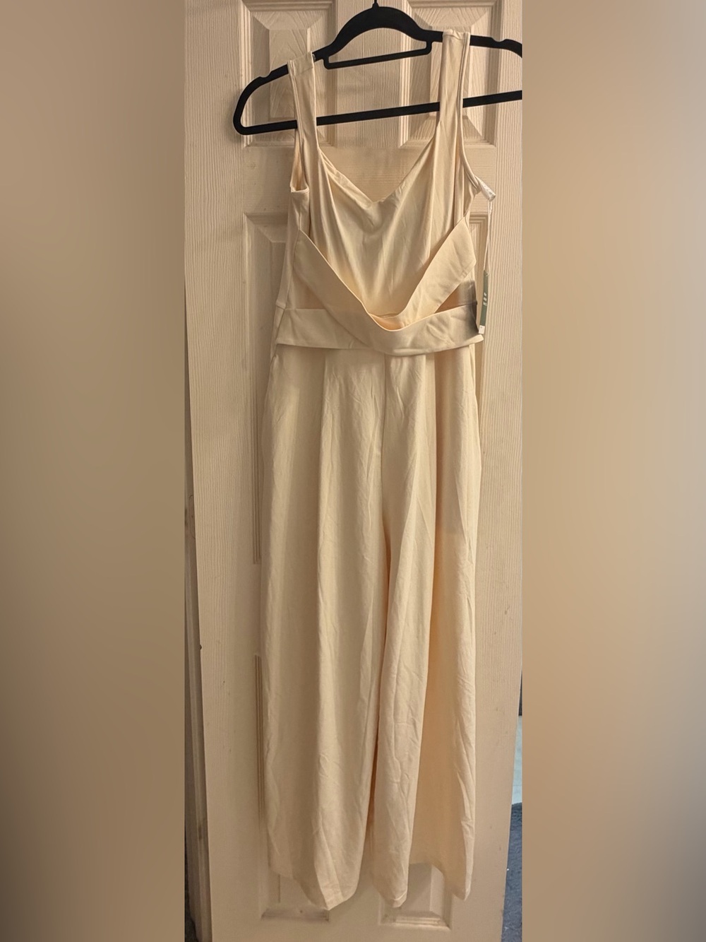 HALARA Soft Buttery Yellow Wide-Leg Jumpsuit with Foldover Waist - Med Petite